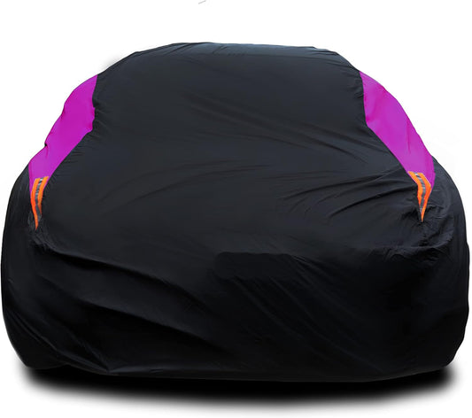 MORNYRAY Waterproof Car Cover All Weather Snowproof UV Protection Windproof Outdoor Full car Cover, Universal Fit for Sedan (Purple, A3-Fit Sedan Length(178-185 inch)