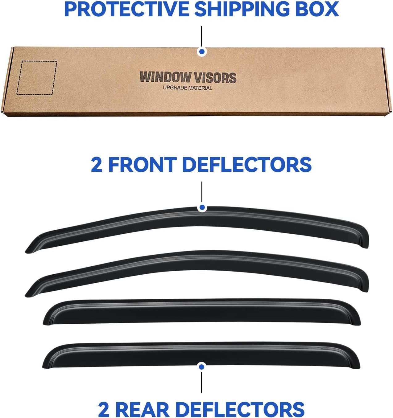 Window Visors Rain Guards Shield for 2004-2009 Dodge Durango, Out-Channel Window Vent Wind Deflectors Visors Shades for 2007-2009 Chrysler Aspen
