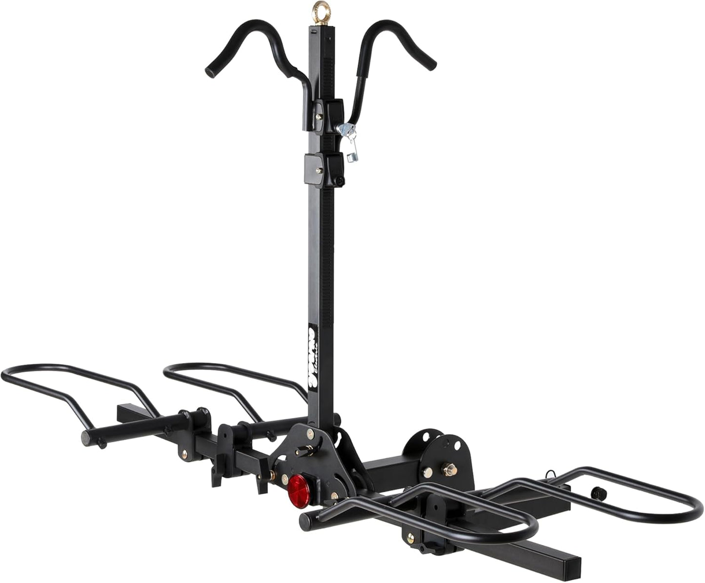 Young 200 lbs. Capacity Hitch Mounted 2-Bike Rack with Lock for Standard, Mountain, Fat Tire Bikes, fit Car, SUV, Van, RV, Trailer, Truck，Fits up to 5" Fat Tire Width and 50" Wheelbase，for 2" Receiver