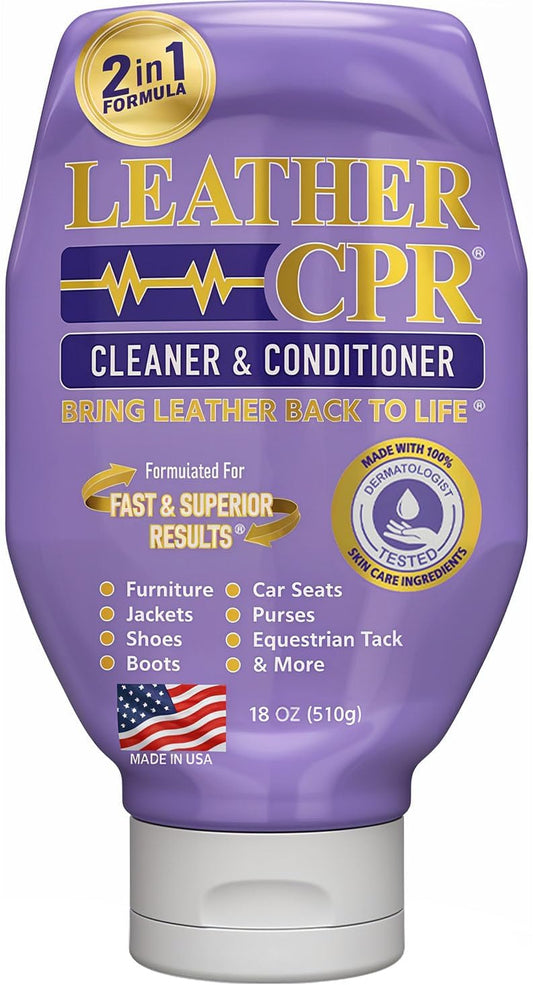 Leather CPR Cleaner & Conditioner 18oz - Cleans, Conditions, Restores & Protects Leather Furniture, Handbags, Car Seats, Interior, Jackets, Boots, Purses, Shoes, Couch, Saddles, Tack & More