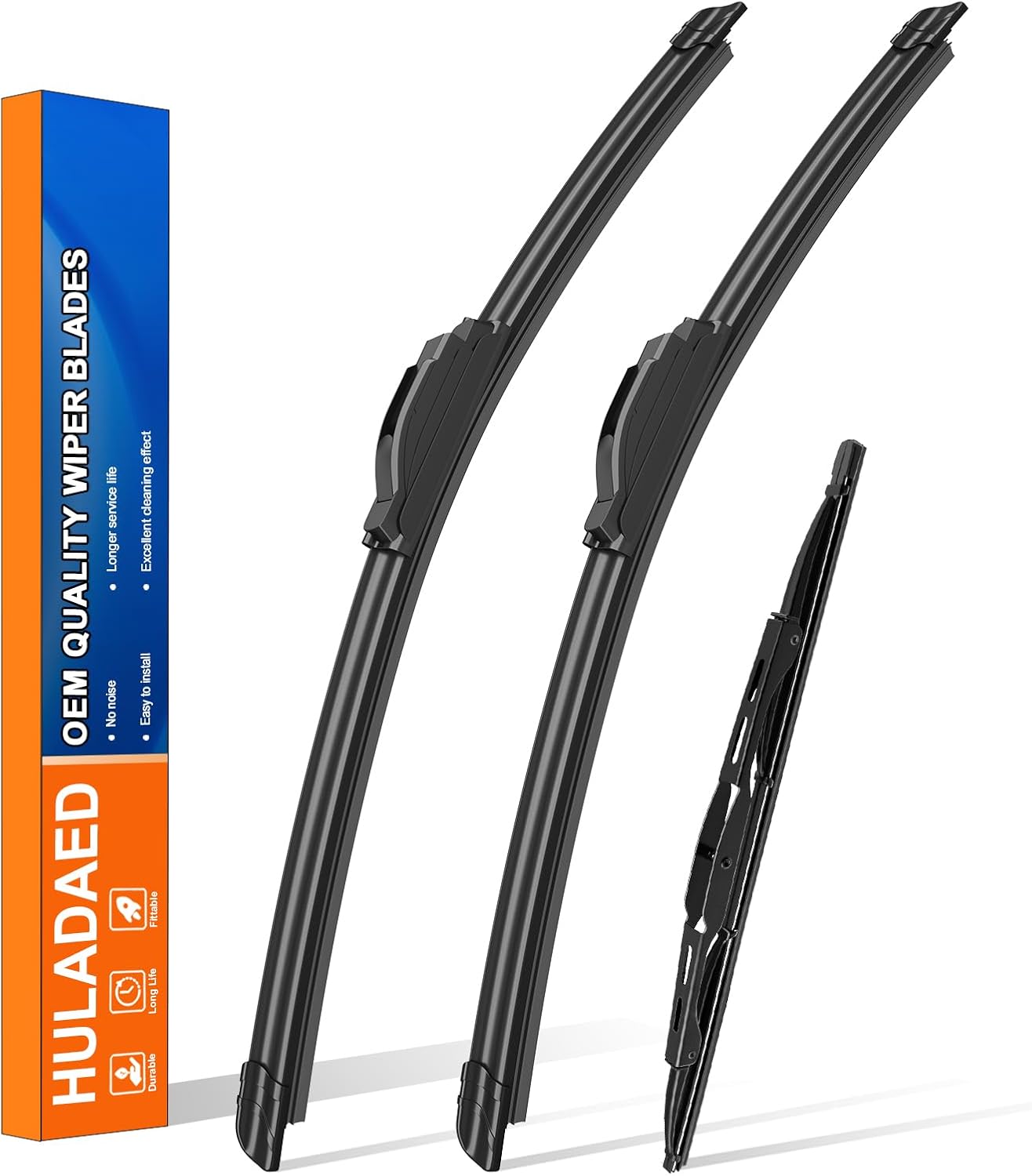 HULADAED® 24''+20''+10'' Windshield Wipers Replacement for GMC Acadia 2023-2017,Silicone Front Rear Wiper blades for MY Car-All Weather & Quiet(3 PACK)