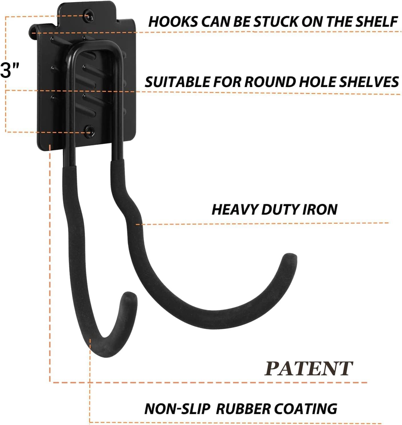 Wallmaster Boltless Shelving Hook Organizer Kit,7 Pcs Adjustable Storage Hanging Accessories for 1.5 inch Keyhole Rack,Garage Heavy Duty Tool Storage System