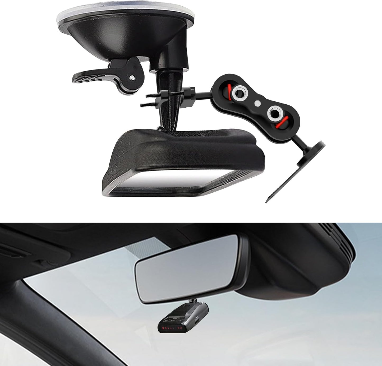 Radar Detector Mount, Aluminum Rearview Mirror Rod Radar Bracket, Suitable for Uniden Radar Model