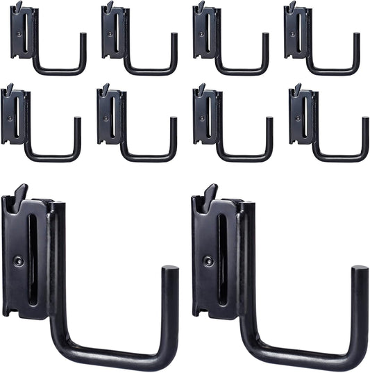10 Pack 2" E Track J Hooks Heavy Duty Black Steel E-Track Tie Down Accessories for Box Truck, Enclosed Trailer, Garage, Vans, Warehouse, Workshop