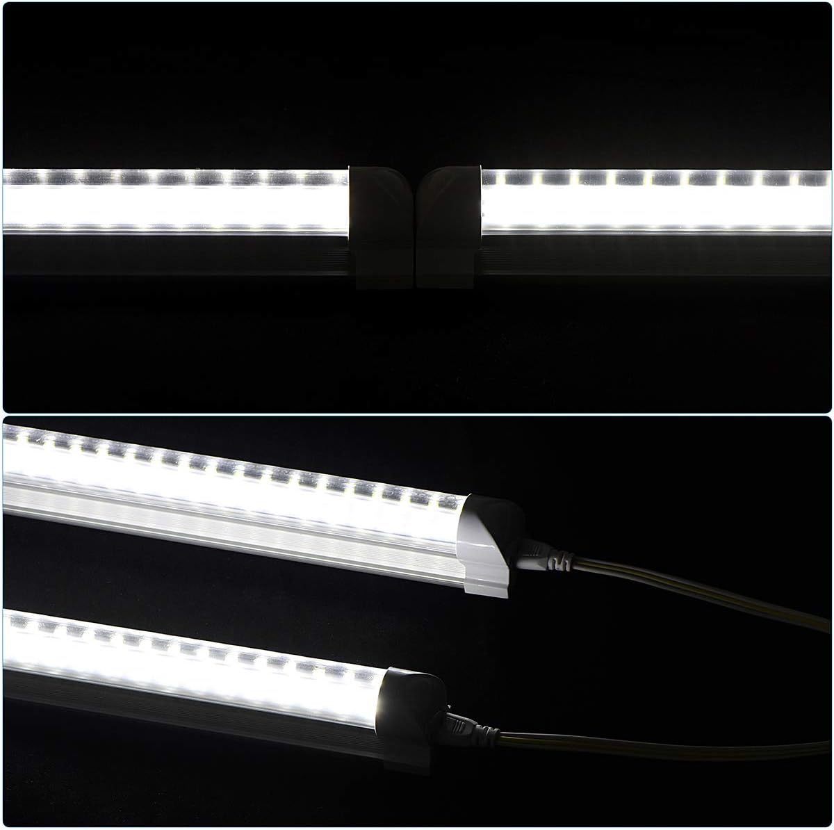 4 Pack,Led Shop Lights, 2FT Led Shop Light,30W 6000K 3500LM Clear White,Led Shop Light 2FT 110V Linkable Integrated V-Shape for Shop Garage,Warehouse