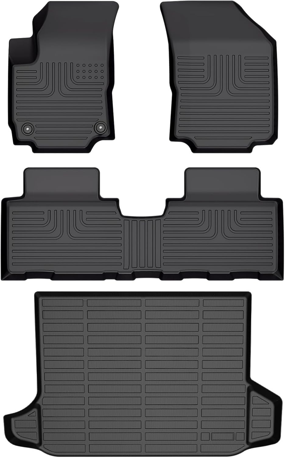Wayhigh-All Weather Floor Mats & Cargo Liner Set for 2018-2024 GMC Terrain/Chevy Equinox（Not for Equinox EV）,Custom Fit TPE Heavy Duty Car Mats Equinox Accessories