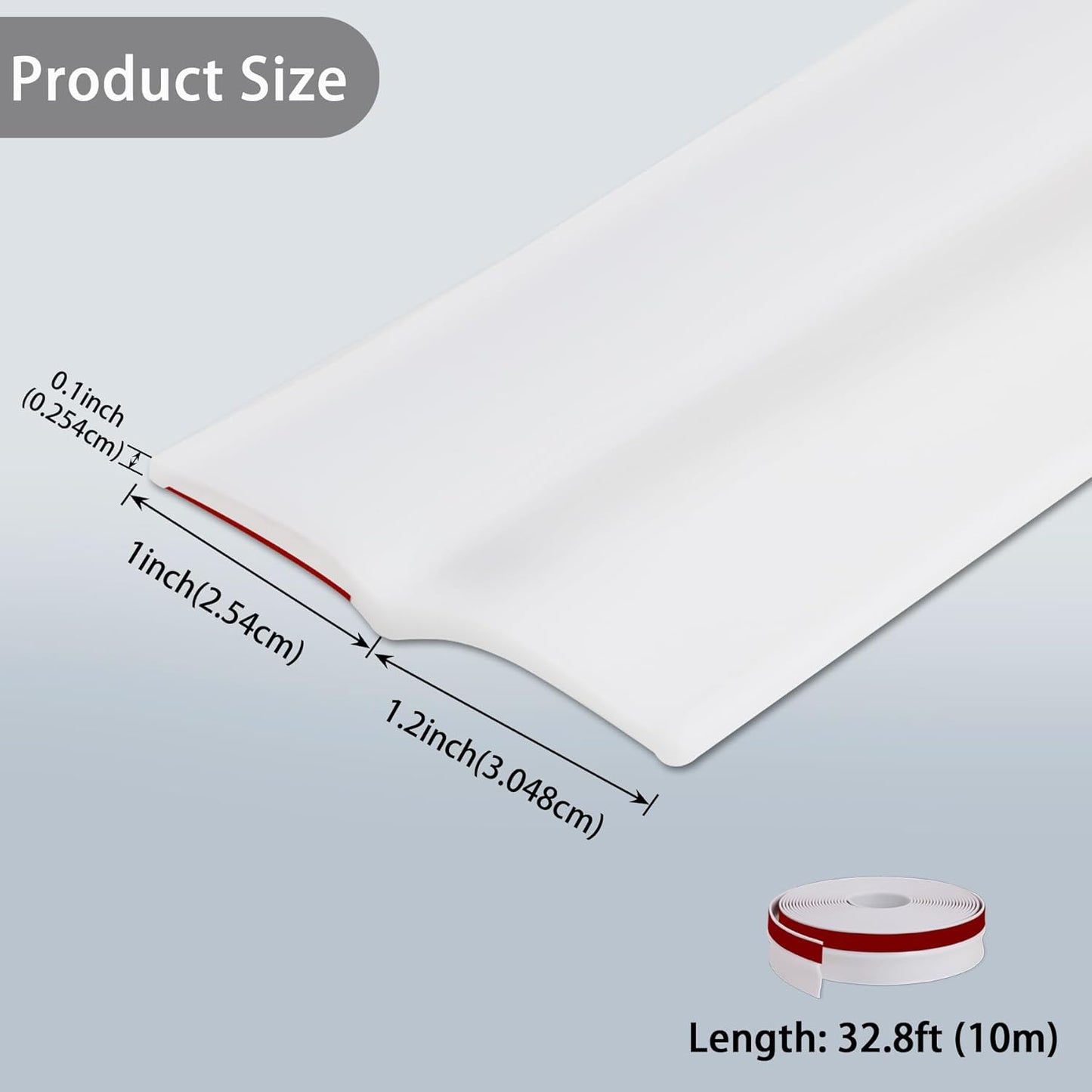 Gaahing Garage Door Top and Sides Seal Strip, Universal Weather Stripping, Self-Adhesive Weatherproofing Molding Trim with 40 Sets of Screws (White, 32.8 FT)