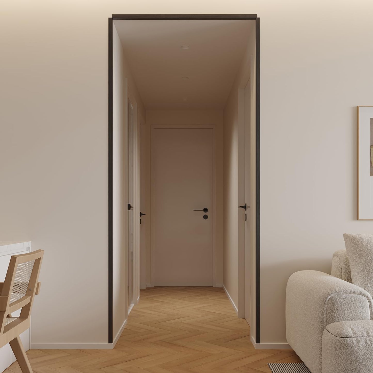 Wall Corner Protector 6PCS 45" Corner Molding Trim Black Wood Grain Corner Trim Decorative Strips for Door and Window Frames Mirror Edges Ceramic Tiles, and Wooden Wall Edges.