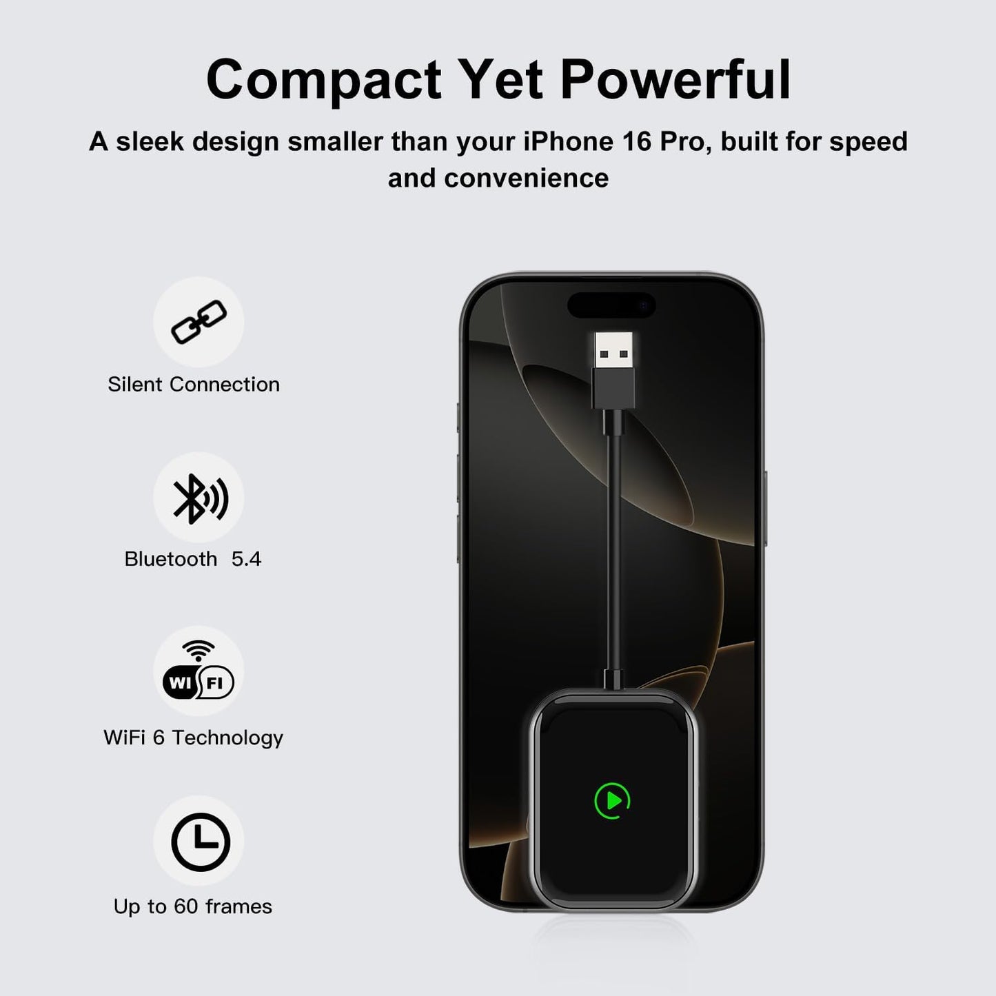 Wireless CarPlay & Android Auto Adapter – 2-in-1 Plug & Play Solution, Converts Wired Systems to Wireless, Compatible with iPhone & Android