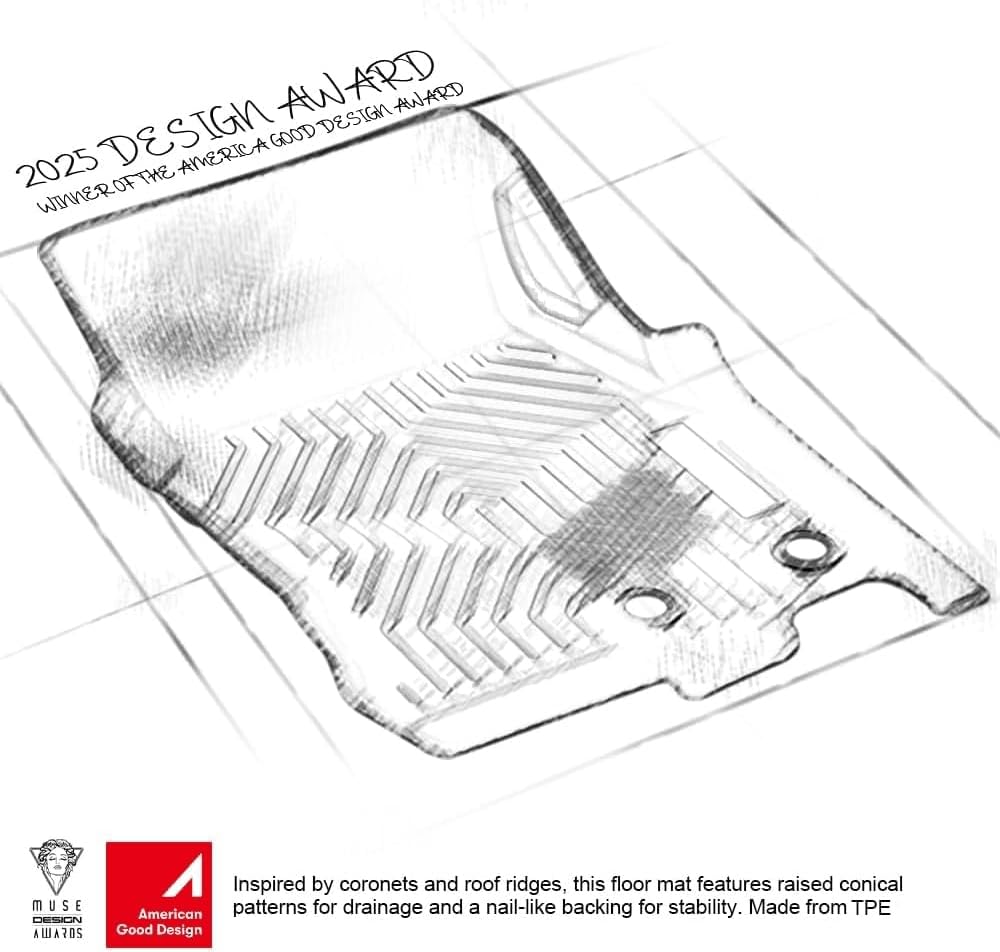 G-PLUS Floor Mats Fit for 2019-2024 Dodge Ram 1500 Crew Cab New Body (NOT Classic Models) Without Storage, TPE All Weather Custom Fit Full Cover Protection Floor Liner 1st & 2nd Row, Black