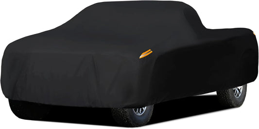 MORNYRAY Waterproof Car Cover All Weather Snowproof UV Protection Windproof Outdoor Full Truck Cover, Universal Fit for (All Black, Fit Truck Length 210-230 inch)