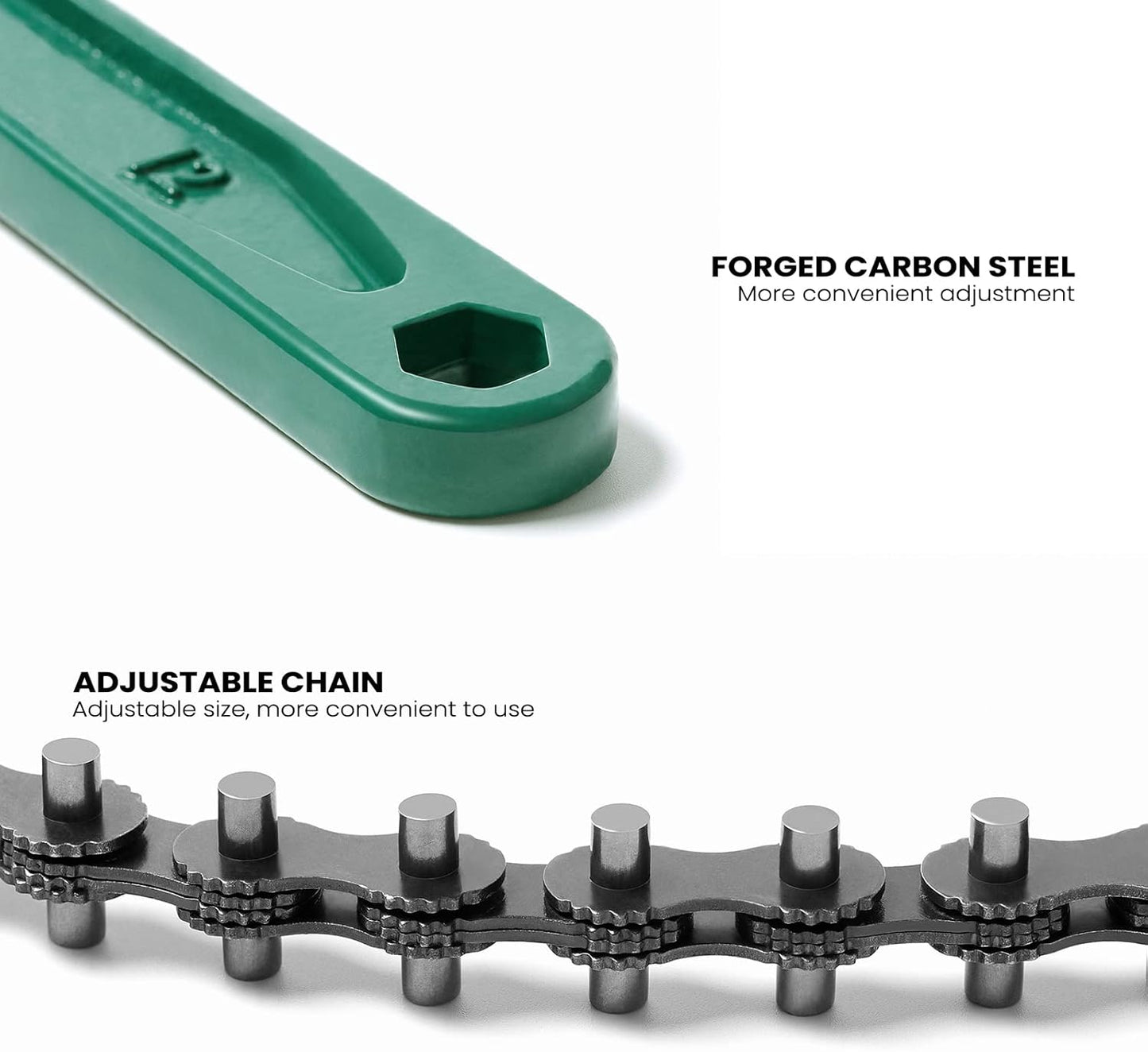 12 Inch Heavy-Duty Ratcheting Chain Wrench, Adjustable Oil Filter Pliers For Truck & Car, Pipe Wrench Multi-Purpose Remover Tool