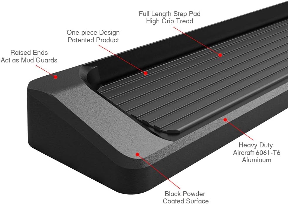 APS Running Boards (Nerf Bars Side Steps Step Bars) Compatible with Ford F250 F350 Super Duty 1999-2016 Regular Cab (Black Powder Coated Running Board Style)