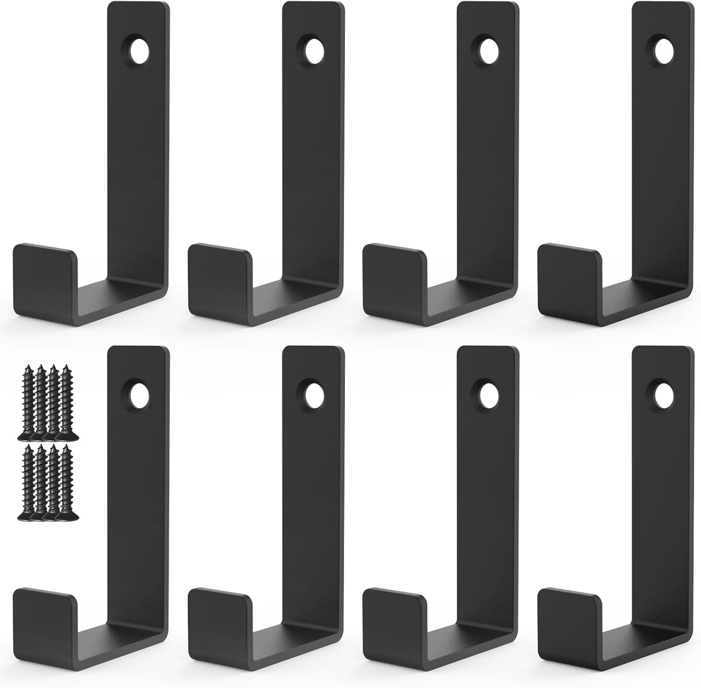 Hooks for Hanging Stainless Steel Heavy Duty Coat Hook Wall Hooks Robe Hanger Hooks Hanging Hat Key Holder for Towel and Bags Indoor Outdoor, (Black-Square, 2.5x1.3inch,8pcs)