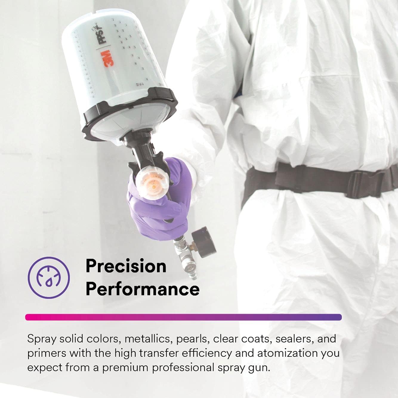 3M Performance Gravity HVLP Atomizing Head Refill Kit, 26720, Size 2.0, Red, for use Performance Spray Gun PPS 2.0 Paint Cups, 5 Pack