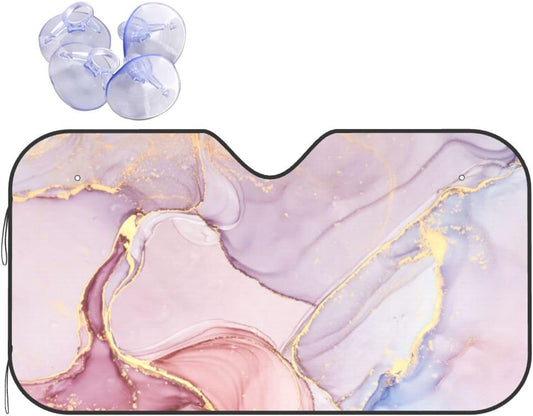 Marble Car Windshield Sunshade Front Window Sun Visor Protector Foldable Shield Cover for Truck SUV