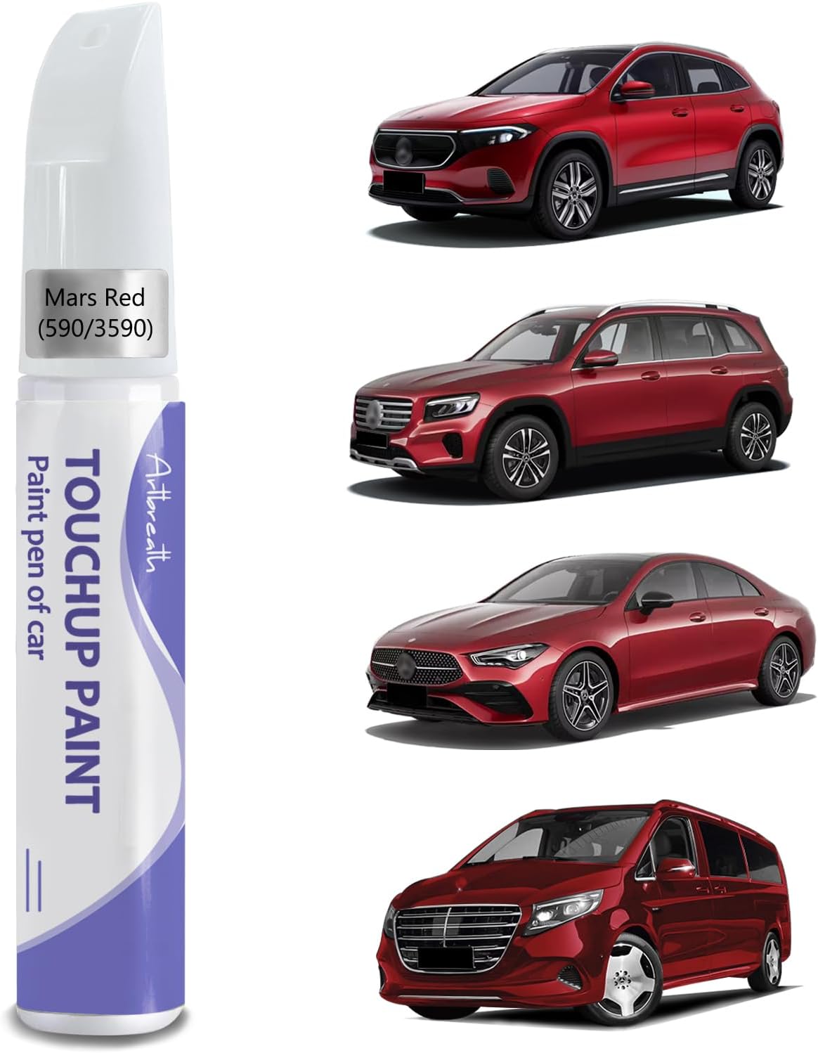 Touch Up Paint for Mercedes Benz Mars Red (590/3590)-Exact Match–Chips and Nicks TouchUp Paint Pen Scratch Repair Car Accessories Car Paint Pen for Erase Car Scratches