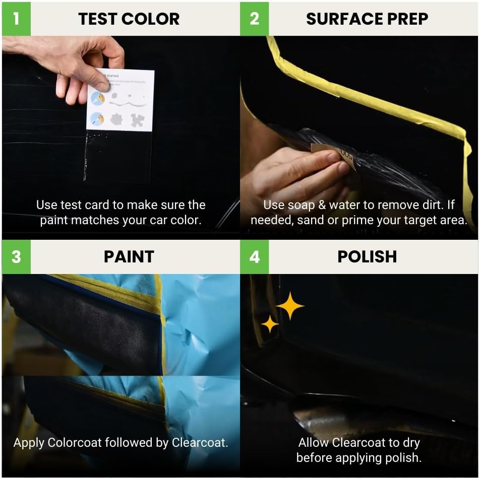 TouchUpDirect 5C3 Lime Rush Compatible with Toyota Exact Match Touch Up Paint Aerosol - Essential Kit