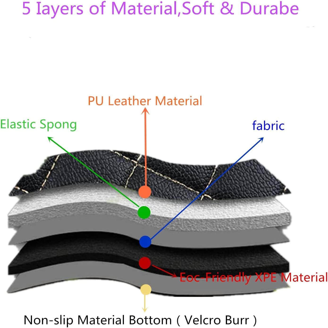 Custom All-Weather Protection Luxury Leather Floor Mats for Cars SUVs Trucks According Anti-Slip Leather Floor mats ﻿ (37, Red and Striped Red)