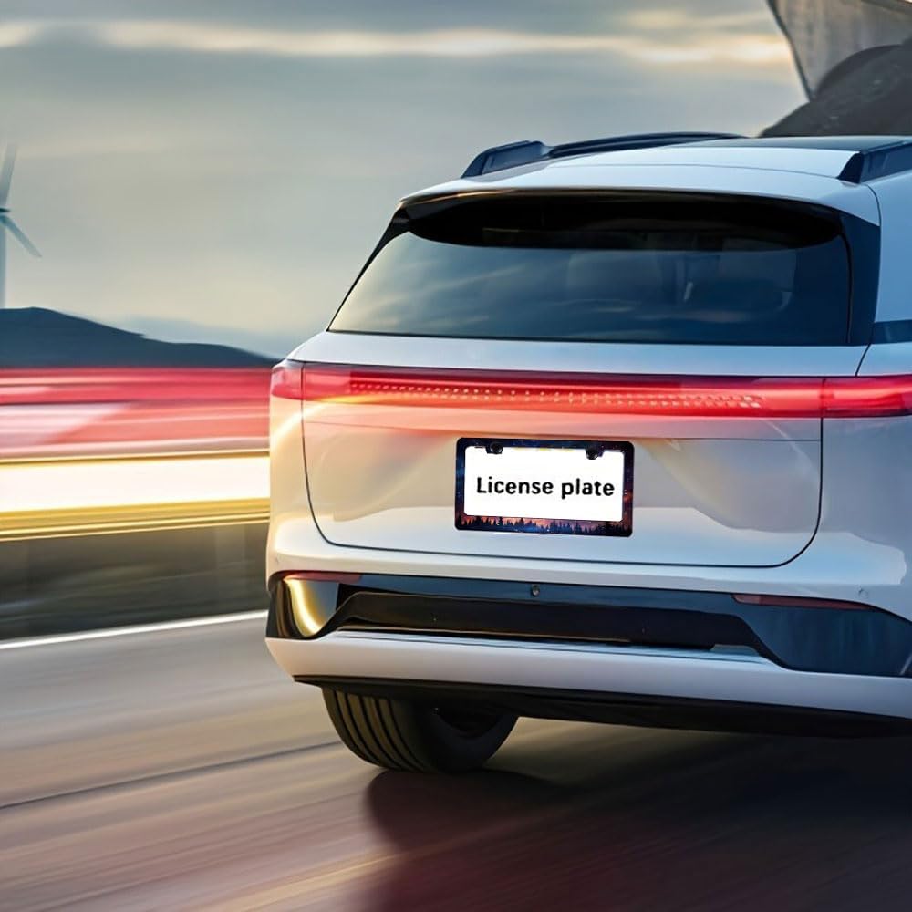 Galaxy License Plate Frame for Women Men 2 Pack-Heavy Duty Rustproof Aluminum Nature Theme Car Tag Holder Bracket(Starry Sky Galaxy)