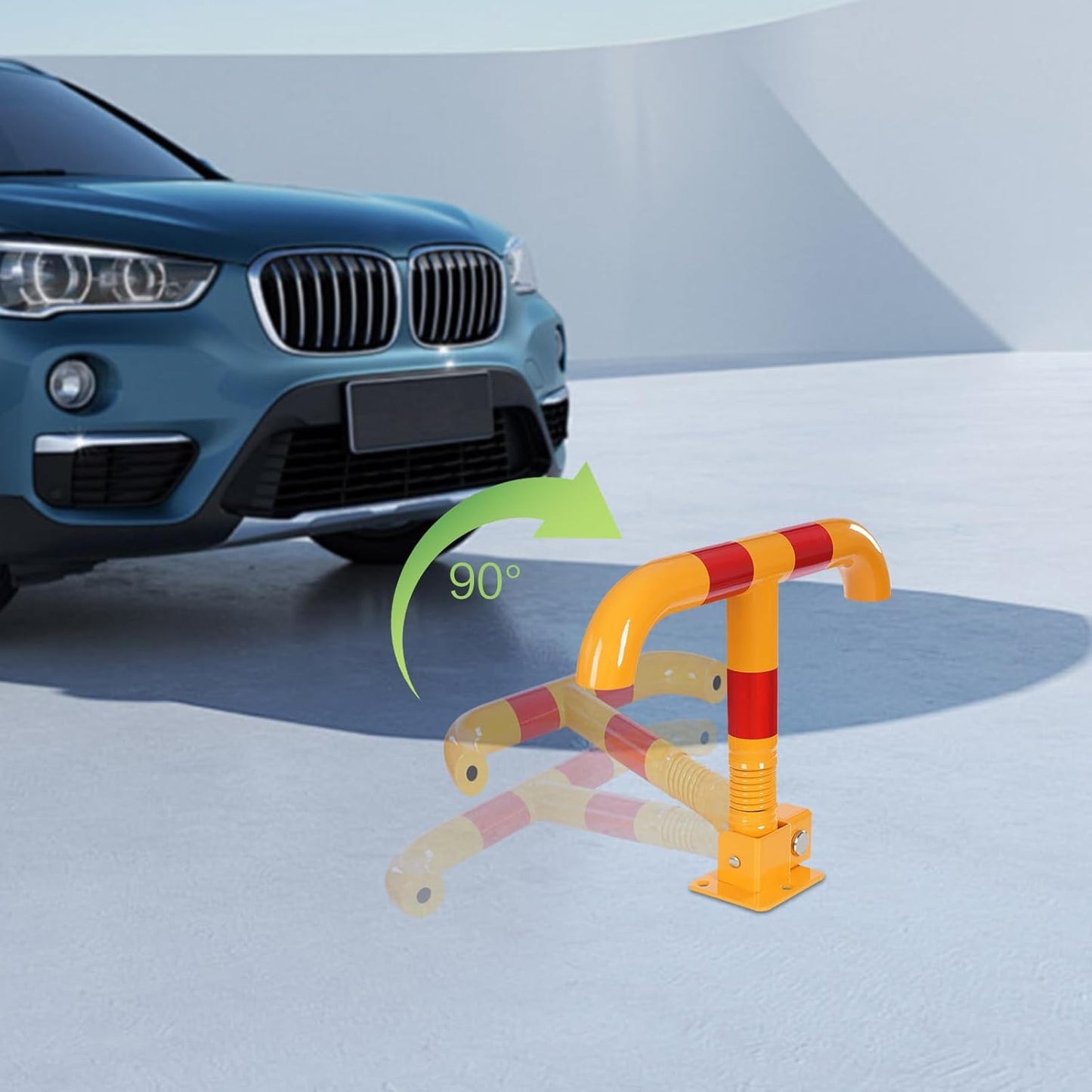 Parking Post and Base With Lock, T Shaped Parking Blocker Barriers Post Parking Blocker Parking Space Blocker, T-Type Parking Lock Personal Garage Driveway Barrier Safety Parking Barrier Traffic Pole