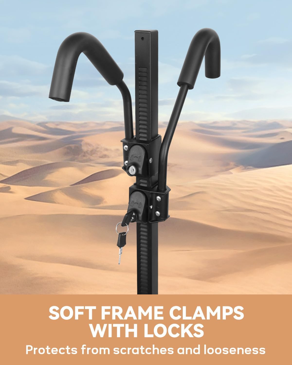 Bike Rack Hitch with Lock, 2 Bike Rack for Car SUV RV Camper Truck Trailer, Hitch Bike Rack for Fat Tire, Mountain Bikes, EBikes and EMTB, 180 lbs Capacity Bike Carrier for 2" Receiver