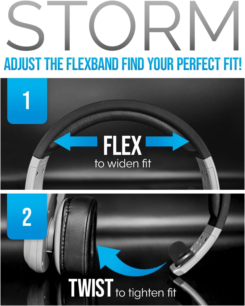 Blue Tiger Storm Gray - Premium Trucker Bluetooth Headset - Wireless Noise Canceling Mono Headset with Mic - High-Fidelity Sound, 30-Hour Talk Time, USB-C Charging - for Truck Drivers, Bluetooth 5.0