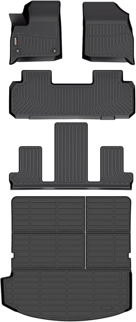 Binmotor-Floor Mats & Cargo Liner Set for Buick Enclave 2018-2024, All Weather Car Floor Mat, TPE Rubber Liners Cargo Trunk Mat for Accessories