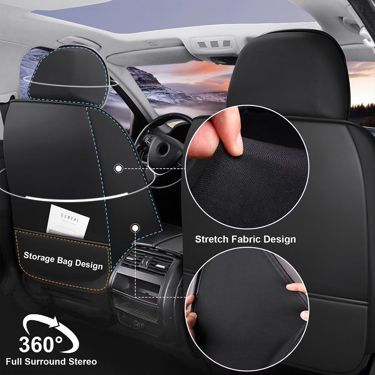 2 Front Car Seat Cover Fit for Toyota Camry 2012-2024 2025 Faux Leather Breathable Waterproof Camry Seat Covers Automotive Cushion Protector Compatible Airbag (2 Seats & Black)