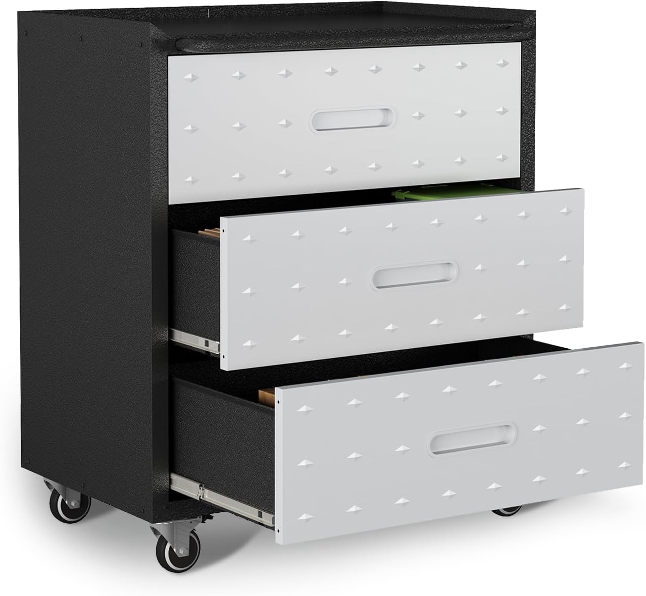 Metal Garage Storage Cabinet with Wheels,Locking Rolling Tool Cabinet with Drawers and Shelves for Home, Office, Garage & Workshop