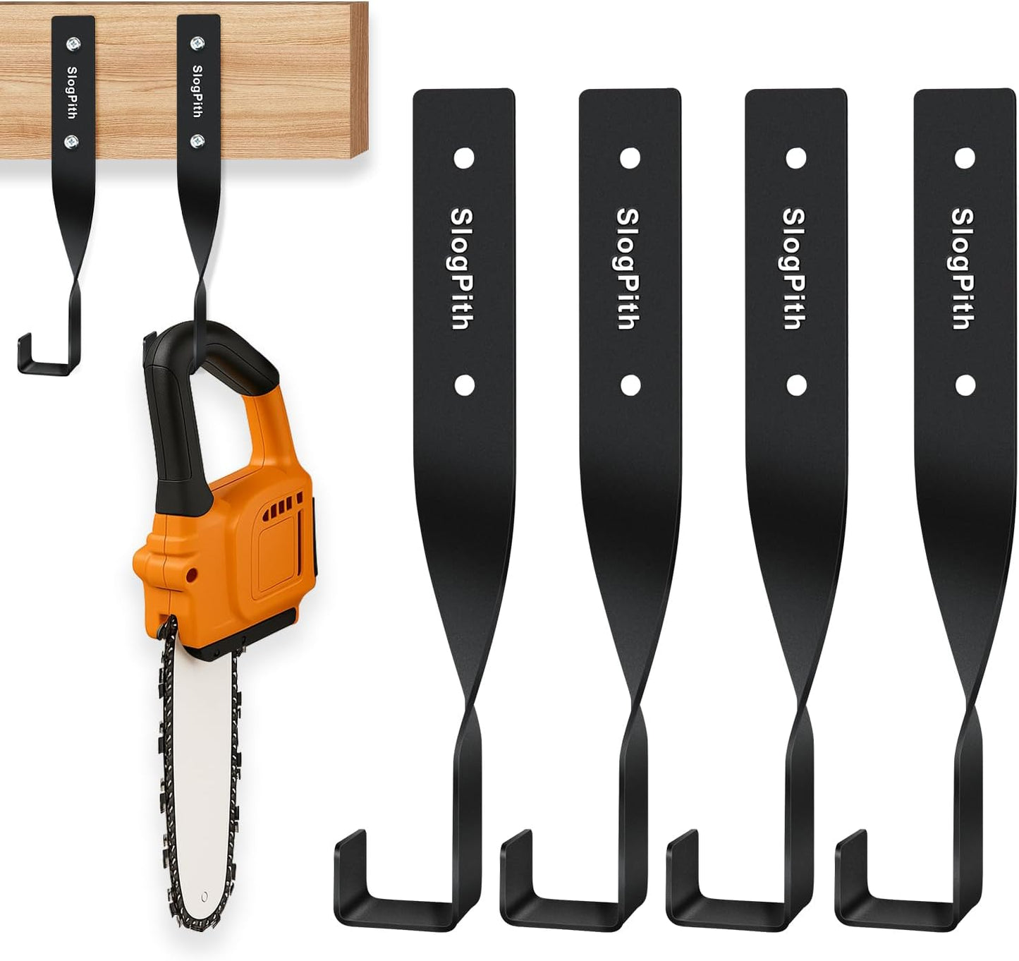 Chainsaw Hanger,Chainsaw Holder for Garage Wall Mount, Garage Storage Hooks for Chainsaw, Backpack Blower, Weed Eater & Tools,Rustproof Chainsaw Hook Organizes Tools, Saves Space(4 Pcs)