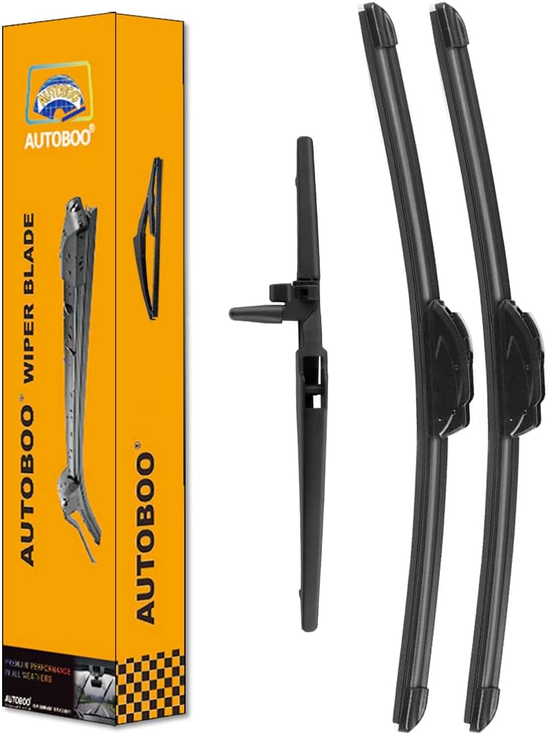 AUTOBOO 24"+20" Windshield Wipers with 12 Inch Rear Wiper Blade Replacement for Toyota 4runner 2010 2011 2012 2013 2014 2015 2016 2017 2018 2019 2022 2023 -Original Factory Quality (Pack of 3)