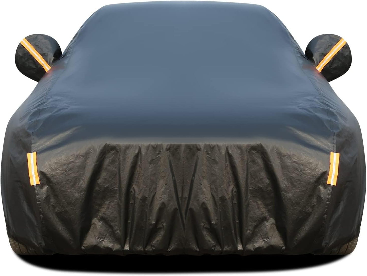 Tecoom All Weather Fleece Lining Car Cover - Windproof, Sun UV Protection, Waterproof, Hail Protector, Zipper Door, Sedan (170-190 Inch)