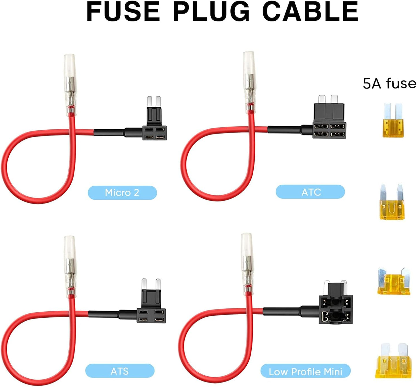 Radar Detector Rearview Mirror Rod Mounting Bracket and Radar Direct Power Cord Hardwired Kit and Fuse Tap(for Escort Max / Max2/ MAX360 Radar)