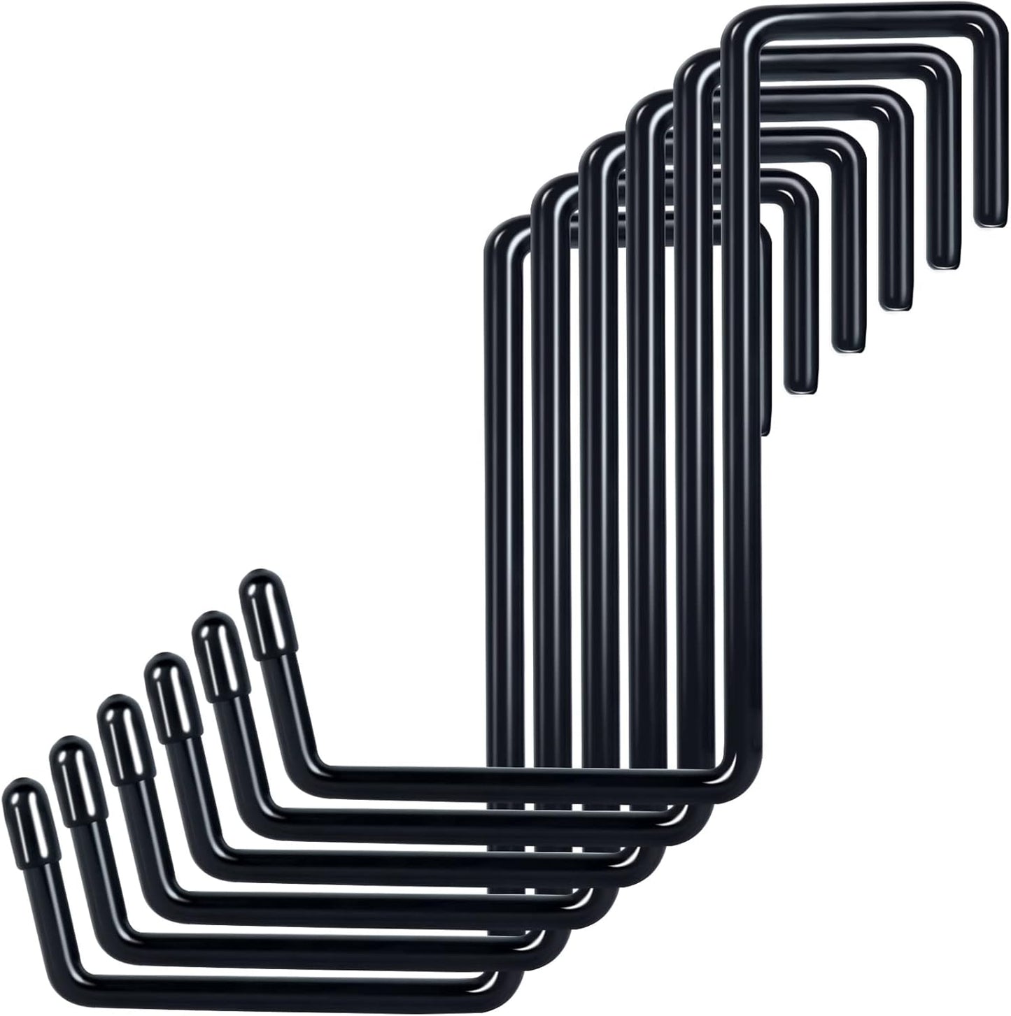 Large Vinyl Coated Heavy Duty Garage Storage Utility Hanging Hooks (6 Pack) - Rafter Hanger Hooks for Bicycle, Ladder, Fence, Pool Cover, Sport Equipment & More