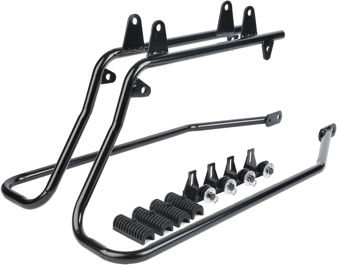 XFMT Vivid Black Hard Saddlebags Saddle Bags Trunk Black Latches W/Black Conversion Brackets For Harley Softail Heritage Classic Deluxe 1984-2017