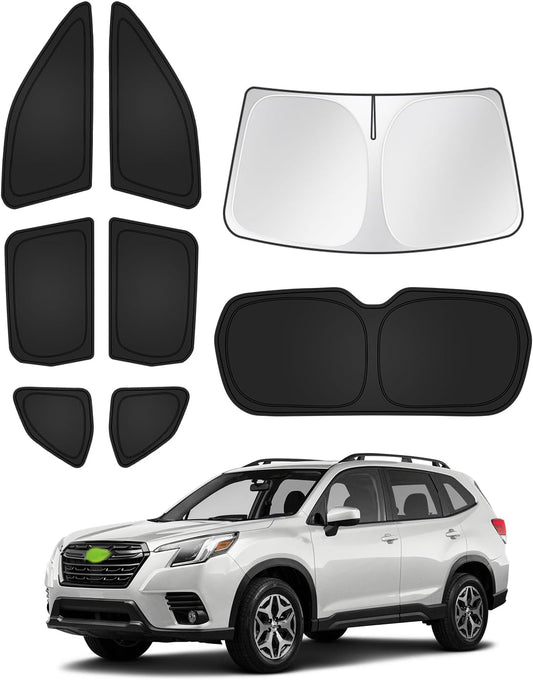 Sunshades for 2025 2026 Subaru Forester Accessories Windshield Sun Shade Side Rear Window Shade Cover Sun Visor Shield Privacy Protection Keep Vehicle Cool Black 8PCS