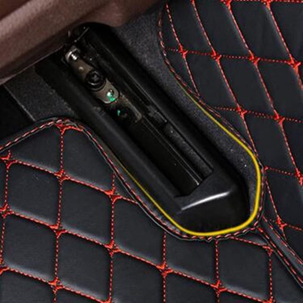 Custom All-Weather Protection Luxury Leather Floor Mats for Cars SUVs Trucks According Anti-Slip Leather Floor mats ﻿ (36,Black and Striped Black)