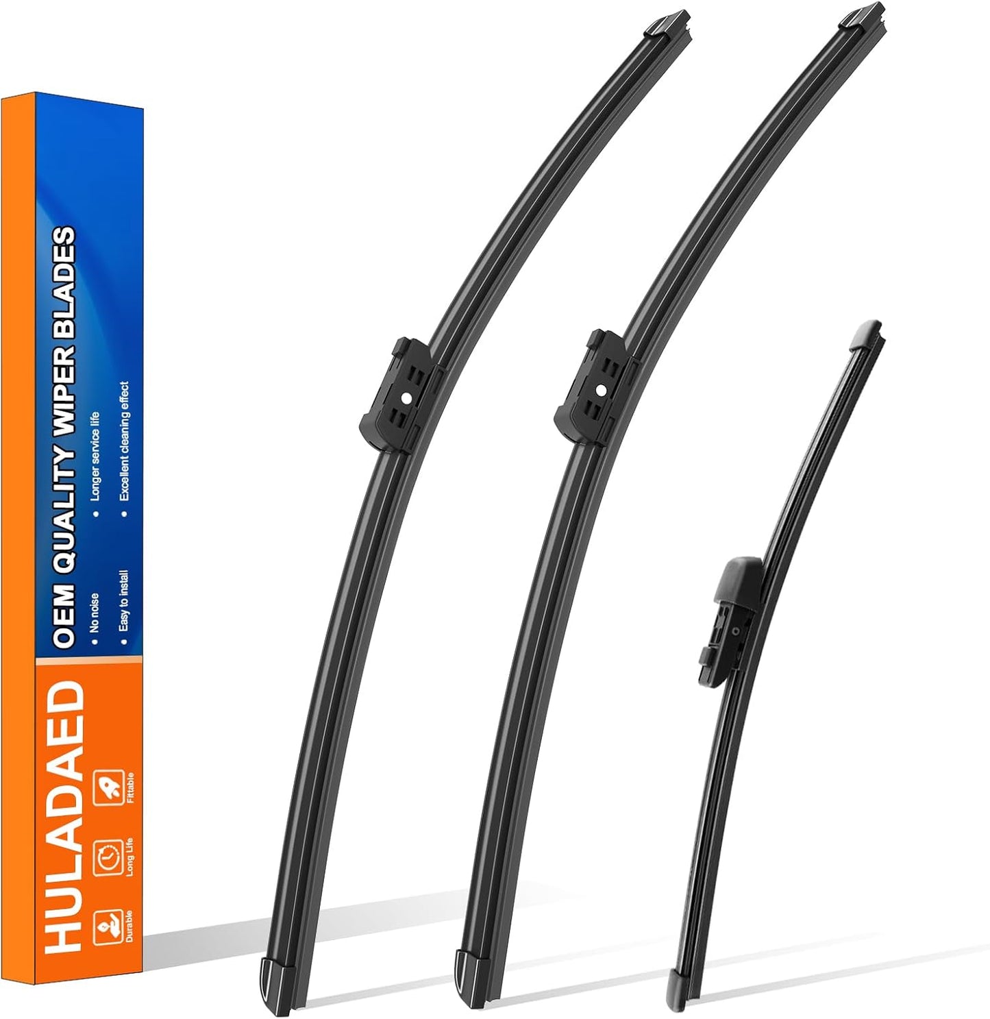 HULADAED® 25'' 22'' 15'' Windshield Wipers Replacement for Volkswagen Tiguan 2022-2018 Touareg 2023-2019 Silicone Front Rear Wiper blades for MY Car-All Weather & Quiet(3 PACK)