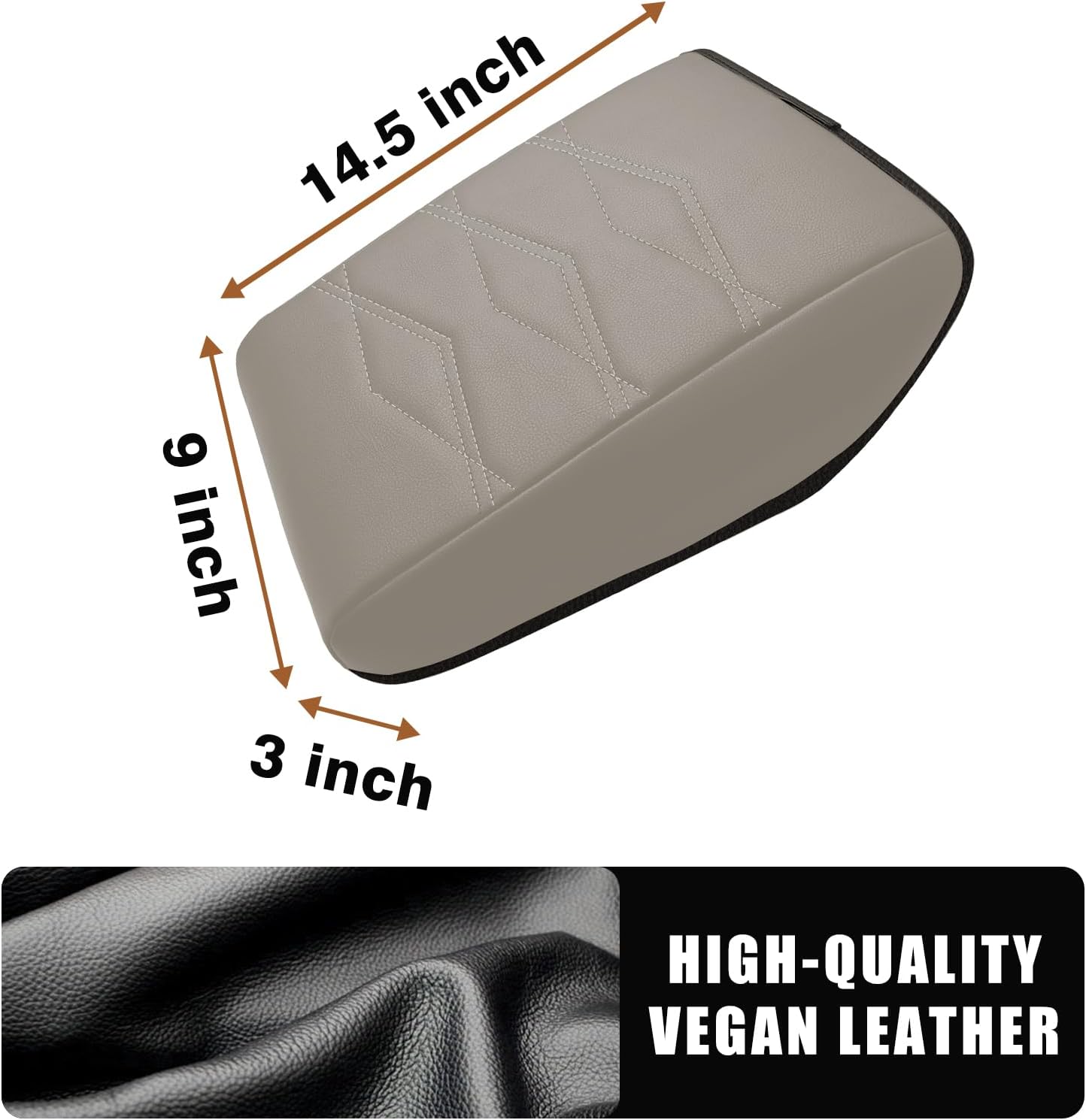 Muslogy for 2024 2025 Atlas Center Console Pad Armrest Cover Protector Vegan Leather Extra Soft Interior Accessories Armrest Box Lid Pad Compatible with Volkswagen Atlas Accessories(V1_Light Gray)