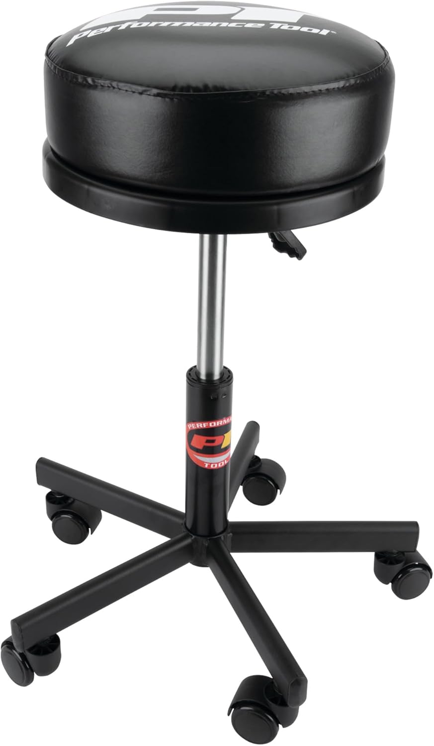 Performance Tool W85033 Extra-Thick Big Top Pneumatic Rolling Shop Stool for Mechanic Garages and Workshops, Black, 19x19x18.5-Inches