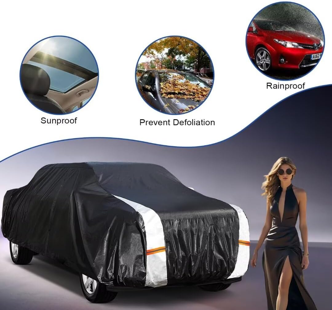 Ford Maverick Truck Cover Custom Fit 2021-2026 SuperCrew Cab Short Bed(4.5') with Door Zipper, 10 Layers Outdoor Heavy Pickup Truck Cover Waterproof All Weather, Wind Dust Sun Protector.