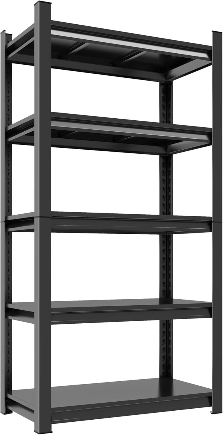 Metal Garage Shelving Unit, Heavy Duty 5-Tier Adjustable Storage Rack, Steel Shelving,3000 lbs Capacity, Industrial Shelves for Heavy Tools and Equipment (5-Tier 78" H x40 W x 14" D)