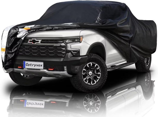Chevrolet Silverado 1500 Truck Cover Custom Fit 1998-2025 Extended Cab SB (8.1') with Door Zipper, 12 Layers Full Exterior Pickup Truck Cover Waterproof All Weather, Wind Dust Sun and UV Protection.