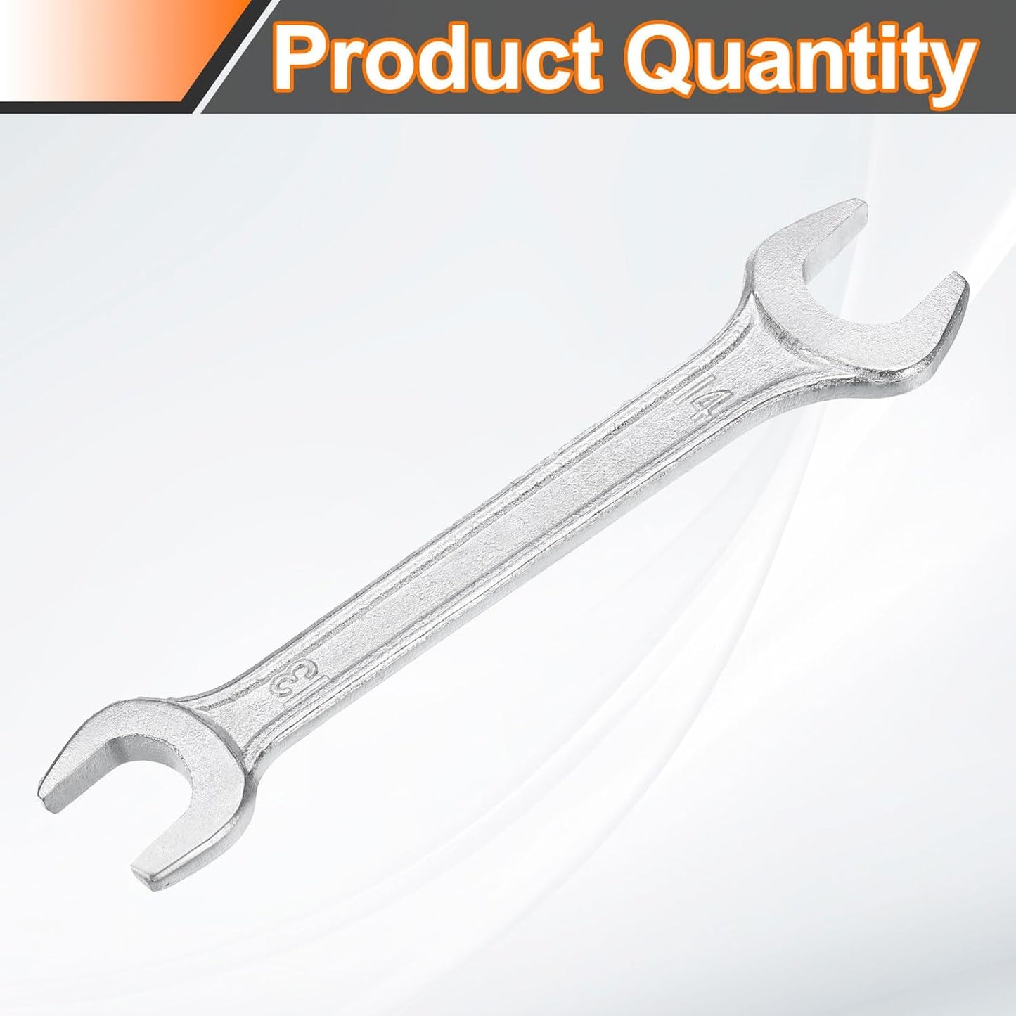 HARFINGTON Double Open End Wrench 13mm x 14mm Metric 15 Degree Offset Angle Small Flat Head Wrench Galvanizing Open Ended Spanner for Automotive Repair Furniture Assembly