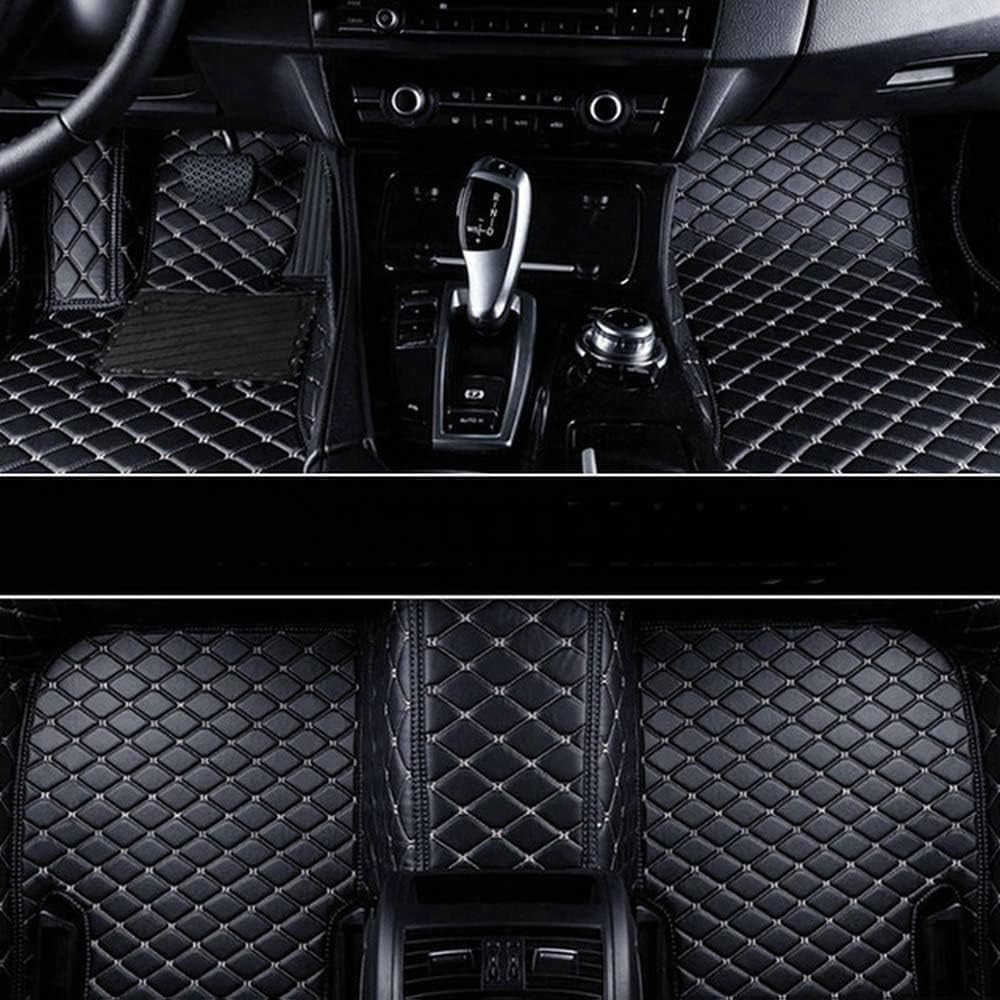 Custom Car Floor Mat Compatible with BMW Mercedes-Benz Toyota Cadillac Lexus Honda Infiniti Nissan Hyundai Kia Audi All Models Cars Sedans SUVs Automotive Mats (Black Beige)
