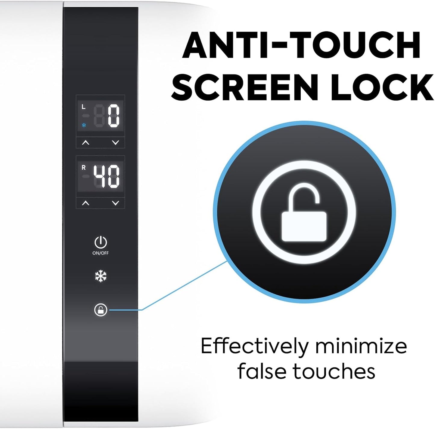 ICECO GO20 Dual Zone 12 Volt Refrigerator, 12V Car Refrigerator with Secop Compressor, Separate Control, DC & AC, 0℉ - 50℉, Portable Freezer Compressor Cooler for Outdoor, White, 21 Quart(20 Liter)