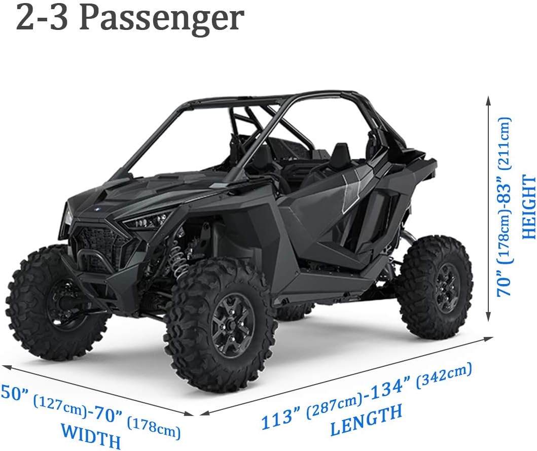 UTV Cover 420D Waterproof Oxford Fabric, Side by Side With Storage Bag 134''x66''x75'' Fit Polaris Yamaha Can-Am Honda Kawasaki, Max 2-3 Passenger Storage