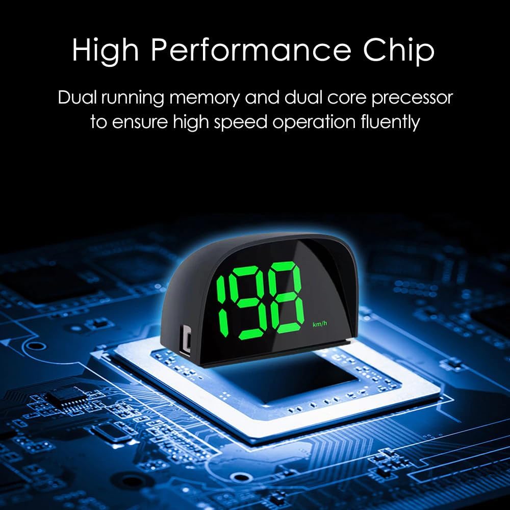 Shkalacar Car Digital GPS Speedometer Car HUD Heads Up Display with Speed, Mph/Kmh，USB Plug and Play for All Car