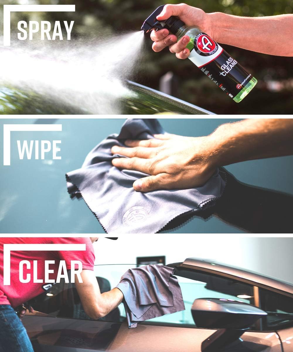 Adam's Polishes Glass Cleaner - Car Window Cleaner | Car Wash All-Natural Streak Free Formula for Car Cleaning | Safe On Tinted & Non-Tinted Glass | Won’t Strip Car Wax or Paint Protection